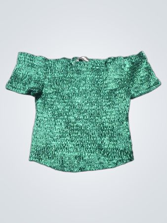 Tally Weijl Green gerafftes schulterfreies Top