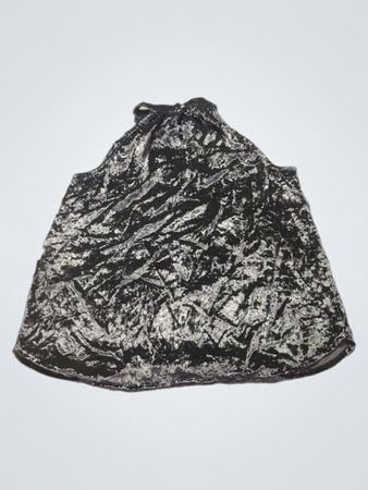 Schwarzes Samt-Top mit Mock-Neck und ärmellos