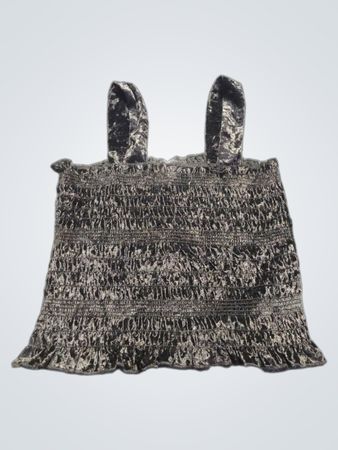 Gerüschtes Samt-Cami-Oberteil mit Reißverschluss hinten