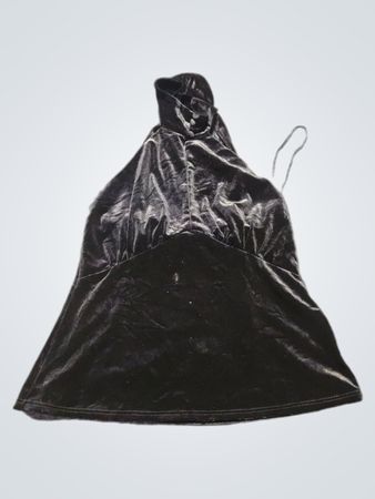 Schwarzes Samt-Halterkleid