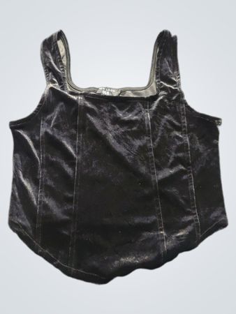 New Look 915 schwarzes Samt-Korsett-Top