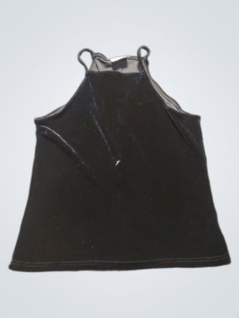 ITEMS Schwarzes Samt-Halstuch-Oberteil
