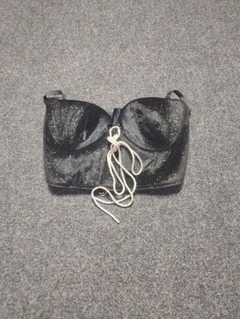 Schwarzes Glitzerkorsett-Top