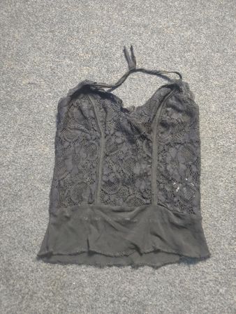 Black Lace Halter Top