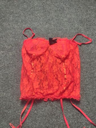 Red Lace Corset with Garters