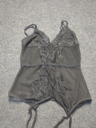 Black Lace Camisole with Garters