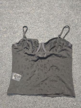 Motel Black Animal Print Corset Top