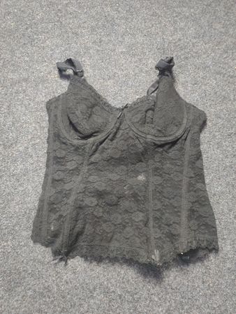 Sorbet Schwarzer Spitzen-Corsagen-BH UK-Größe 36C