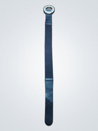 Black Leather Belt with Rhinestone Buckle