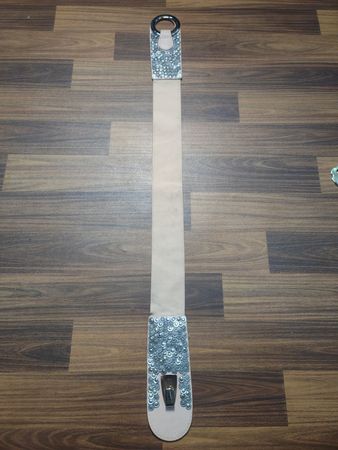 Beige Belt with Bling Hardware