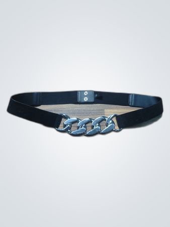 Black Belt with Silver Chain Buckle