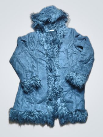 Black Fur-Lined Hooded Coat