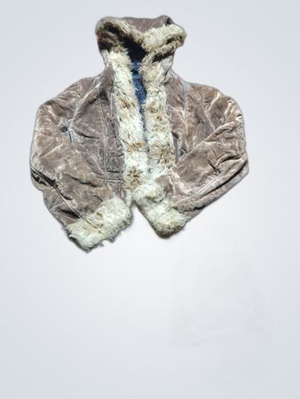 Brown Fur-Lined Hooded Coat