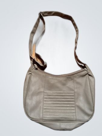 Gray Leather Shoulder Bag