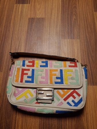 Fendi Beige FF Pattern Shoulder Bag