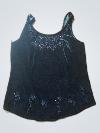 Marks & Spencer Schwarzes Samt Verziertes Top