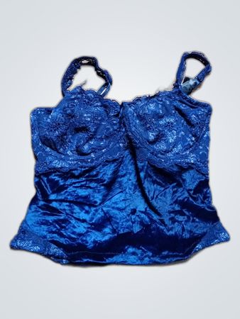 Blue Velvet Lace Bustier Top