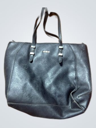 Guess Black Leather Tote Handbag