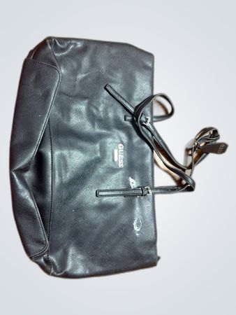GUESS Black Leather Tote Bag