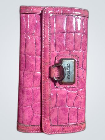Guess Pink Crocodile Embossed Wallet