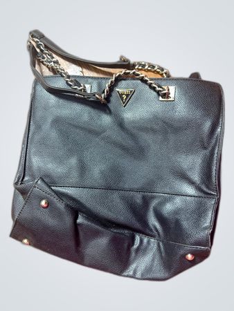 Guess Black Leather Tote Handbag