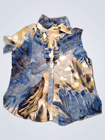 Blue and Gold Abstract Shirt