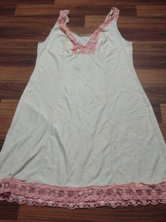 Unbranded White Lace Trim Slip Dress