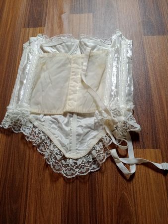 Lace Trim Satin Corset