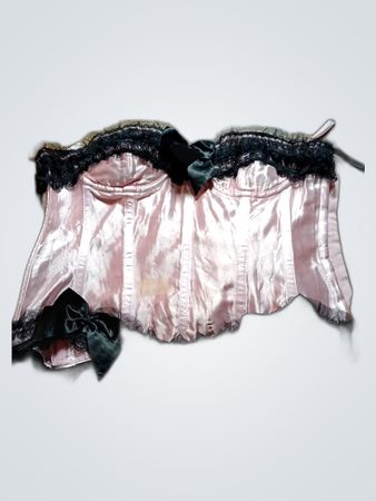 Pink Satin Bustier Corset