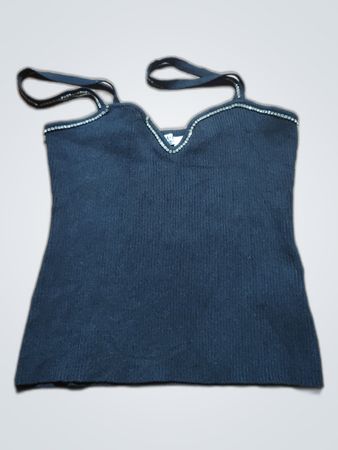 Black Ribbed Camisole Top