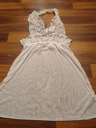 Unbranded White Lace Halter Slip Dress