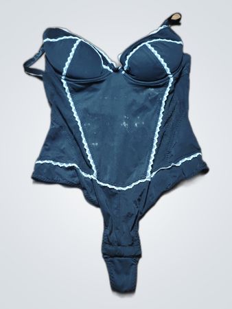 Black Lace-Trimmed Bodysuit