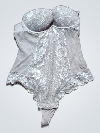 Gray Lace Bodysuit