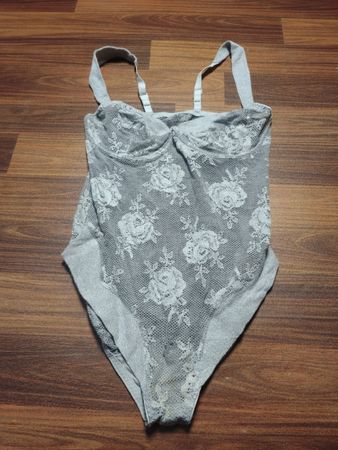 Grey Lace Camisole Bodysuit