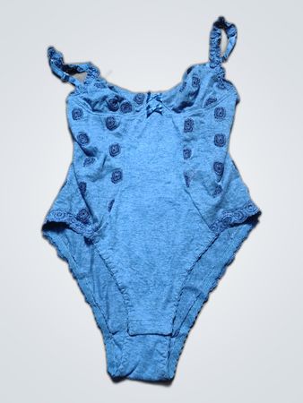 Unbranded Blue Lace Trim Bodysuit