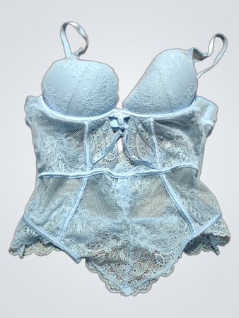 Blue Lace Bra and Panty Set