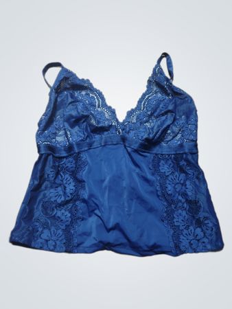 Blue Lace Trimmed Bra
