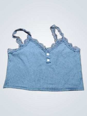 Blue Lace Trim Camisole
