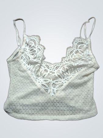 White Lace Cropped Top