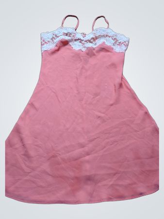 Unbranded Pink Lace Trim Slip Dress
