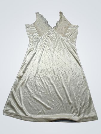 Lace Trim Satin Slip Dress