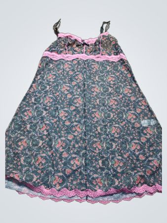 Floral Chemise with Lace Trim