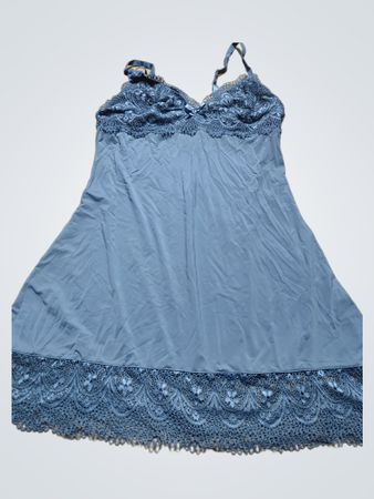 Blue Lace Trim Chemise