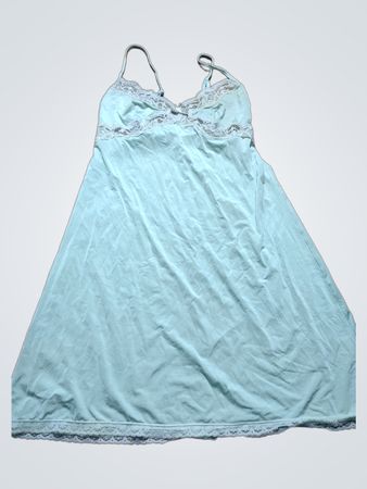 Light Blue Nightgown with Lace Trim