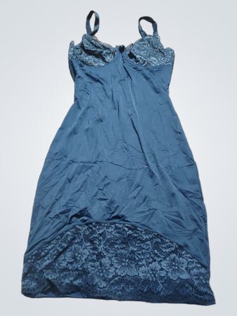 Unbranded Navy Lace Trim Slip Dress