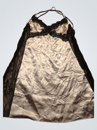 Unbranded Lace Trim Satin Slip Dress