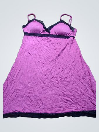 Pink Nightgown with Black Trim