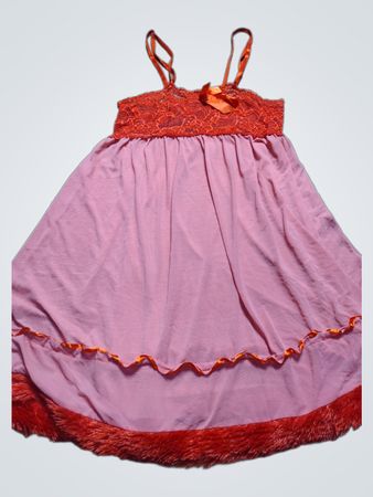 Pink and Red Lace Dress