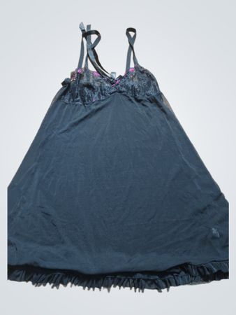 Black Chemise with Ruffled Hem