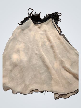 Sheer Tunic with Floral Design and Feathers